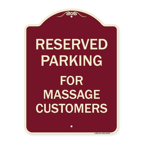 Signmission Designer Series For Massage Customers, Burgundy Heavy-Gauge Aluminum Sign, 24" x 18", BU-1824-23946 A-DES-BU-1824-23946 - main